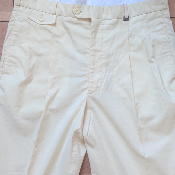 Men's Pleated Vintage Yellow Golf Pants - Picture 4 of 6